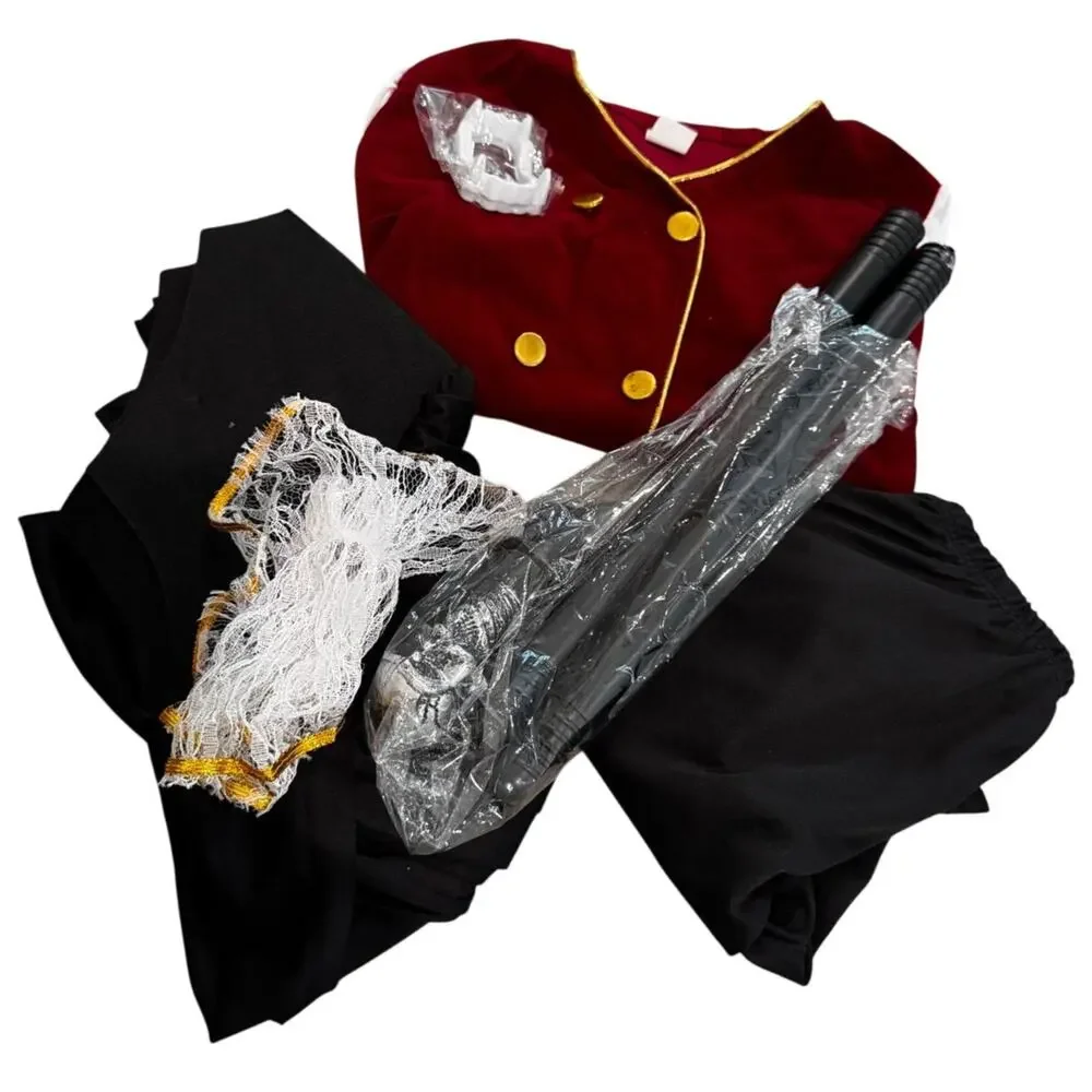 🧛‍♂️ New 6 Piece Kids Classic Gothic Vampite Costume 🦇 4-6 years Halloween